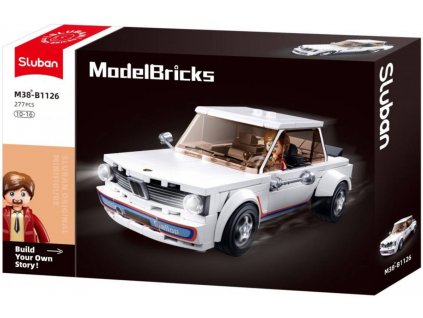 SLUBAN Model Bricks Auto klasický vůz 2002 277 dílků + 1 figurka STAVEBNICE