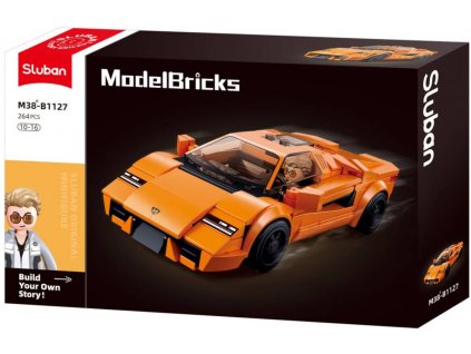 SLUBAN Model Bricks Sportovní vůz 2020 264 dílků + 1 figurka STAVEBNICE