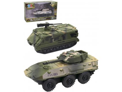 Tank kovový model zpětný chod vojenská technika 3 druhy