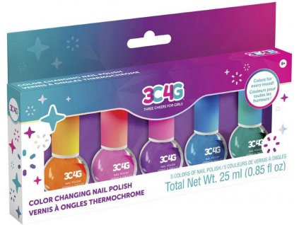 MAKE IT REAL Dětské laky na nehty měnící barvu set 5ks v krabici