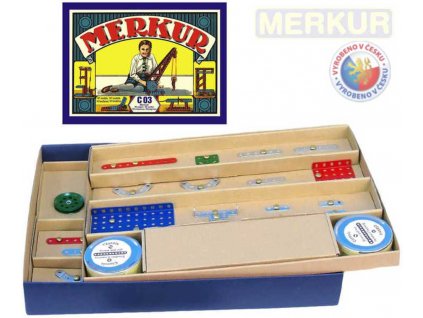 MERKUR Classic C03 141 modelů 163 dílků retro KOVOVÁ STAVEBNICE