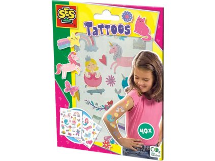 SES CREATIVE Tetování dětské smývatelné pro dívky 40 tetovaček