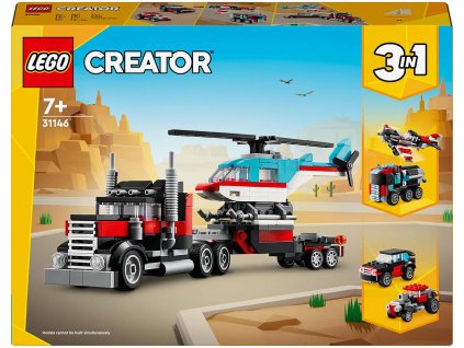 LEGO CREATOR Auto náklaďák a helikoptéra 3v1 31146 STAVEBNICE
