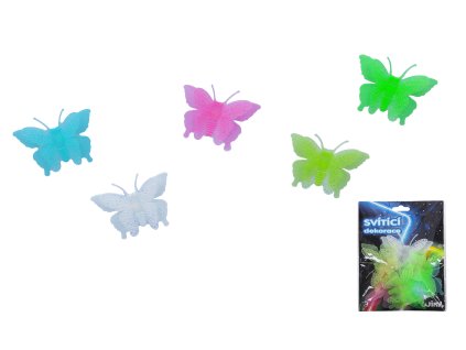 Motýl svítící ve tmě 6ks