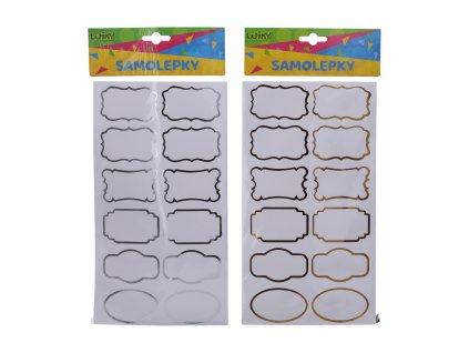 Nálepky 14x25,5 cm na kořenky, jmenovky rámeček