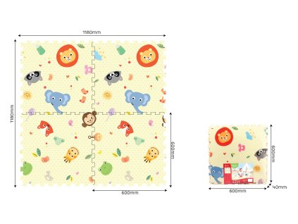 Měkké bloky zvířátka 60 x 60 cm