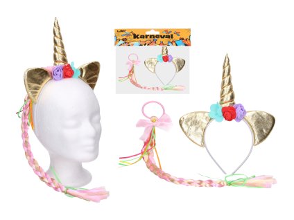 Set karneval - čelenka jednorožec mix barev