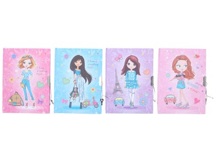 Památník nelinkovaný se zámkem 13x18 cm Dívka