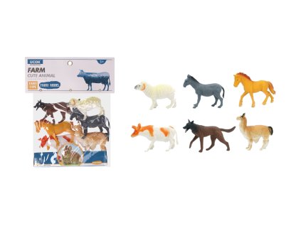 Zvířátka figurky farma 6ks set 10 cm