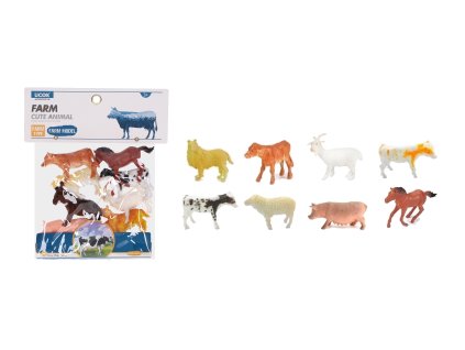 Zvířátka figurky farma 8 ks set 10 cm