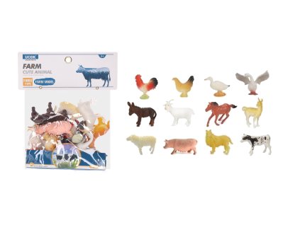 Zvířátka figurky farma 12 ks set 10 cm