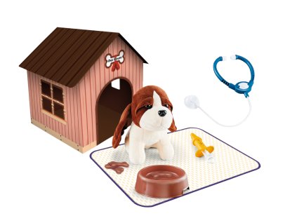 Pejsek s boudou a taštičkou 18 cm