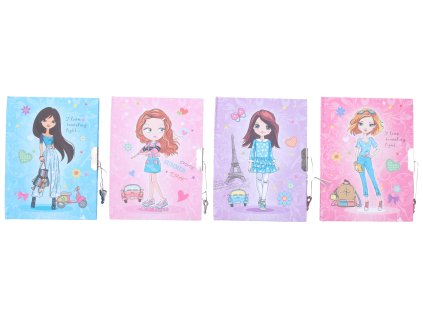 Památník nelinkovaný se zámkem 11x15 cm Dívka