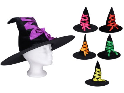 Set karneval - čarodějnický klobouk 44x38 cm MIX
