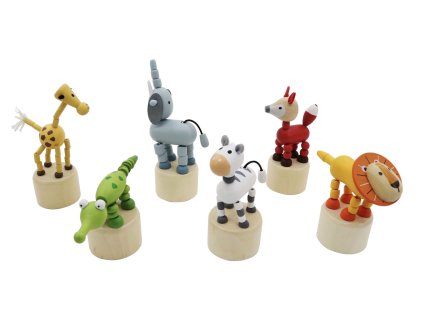Mačkací zvířátko safari dřevěné