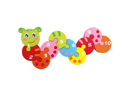 Skládačka dřevěná žížala s čísly