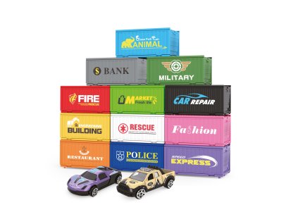 Kontejnerové město - 6 kontejnerů 12,5 cm