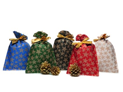 Sáček papírový 25x40 cm hvězdy