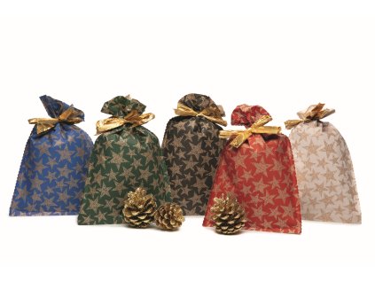 Sáček papírový 20x32 cm hvězdy