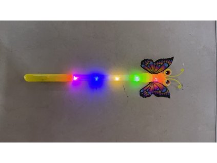 Hůlka motýl se světelnými efekty 38 cm