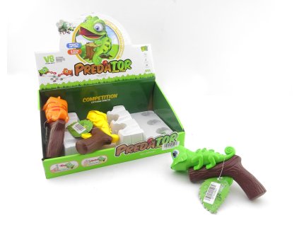 Chameleon chytající hmyz