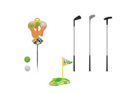 Golfová sada hůl s míčky a jamkou 62 cm
