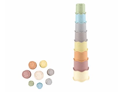 Kelímky stohovací věž 40,8 cm vlnky 8 ks