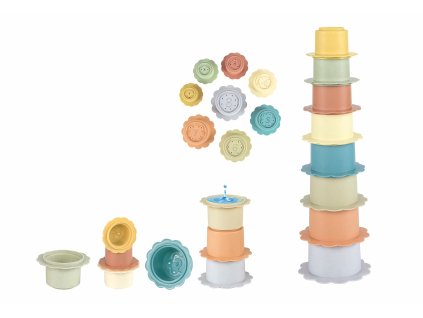 Kelímky stohovací věž 33,3 cm květ 8 ks