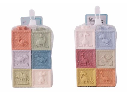 Kostky s dinosaury eko plast set 6 ks 5 cm