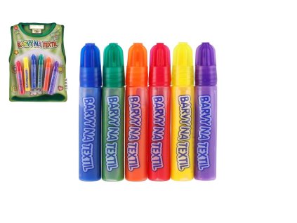 Barvy na textil základní 6ks na kartě 15x20cm