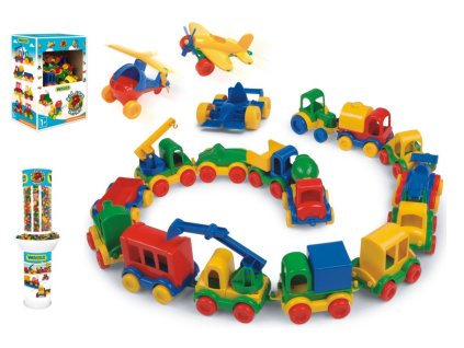 Auto Kid Cars mini plast 10cm 10 druhů 54ks v boxu Wader