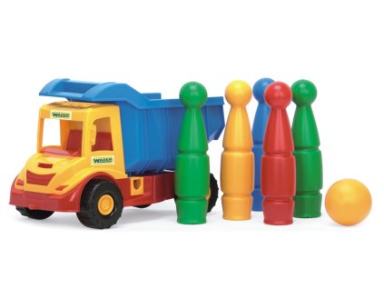 Auto multitruck s kuželkami plast 37cm 2 barvy v síťce 12m+ Wader