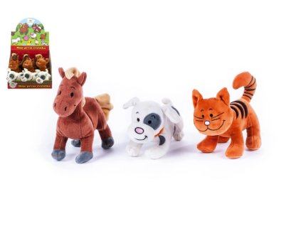 Zvířátko plyš 18-20cm Moje první zvířátka se zvukem 3 druhy 9ks v boxu MPZ