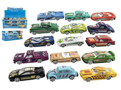 Auto kov/plast 6cm mix druhů v krabičce 36ks v boxu