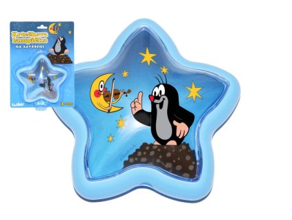 LED Lampička Krtek na zavěšení plast hvězda 15cm na kartě