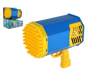 Bublifuk pistole s náplní plast 22cm na baterie se světlem v krabici 23x25x14cm