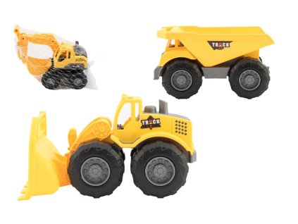 Stavební stroj plast 18-20cm mix druhů na volný chod v síťce