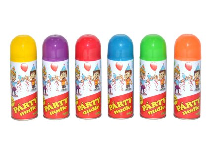 Párty nudle/špagety ve spreji 17cm 250 ml 5 barev karneval