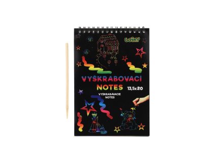 Škrabací notes duhový 12 listů v sáčku 20x13,5cm
