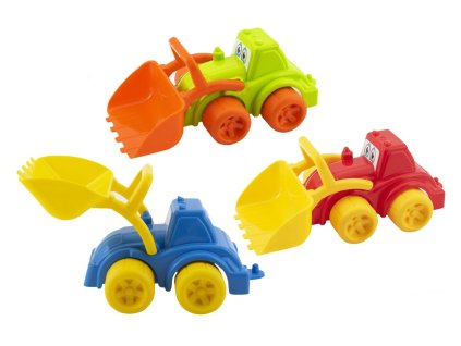 Stavební stroj plast bagr/nakladač 3 barvy 26x13x11cm 12m+