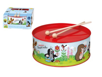 Bubínek Krtek plech 20cm s paličkami bez popruhu v krabici 21x10x21cm