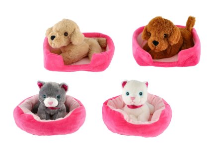 Zvířátko v pelíšku plyš 4 barvy 22x24cm 24m+