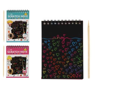 Škrabací/Vyškrabovací notes barevný 10 listů 10x14cm 2 barvy v sáčku