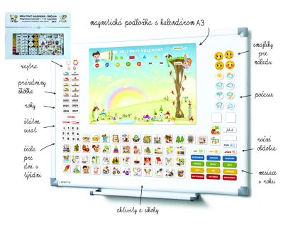 Kalendár magnetický - Škôlka 114ks magnetiek v kartóne 45x32x1cm SK verze