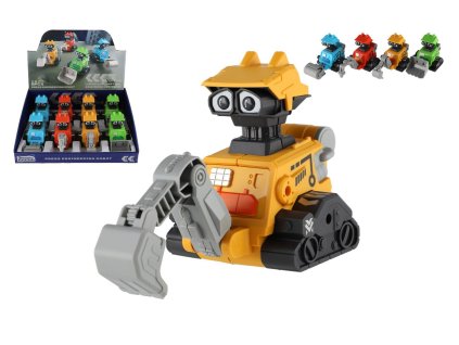 Robot vesmírný Zmáčkni a jeď plast 14cm na setrvačník 4 druhy 8ks v boxu