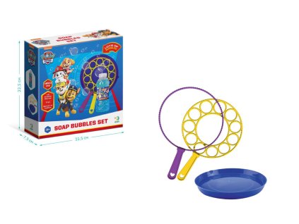 Bublifuk Tlapková patrola/Paw Patrol sada na tvorbu bublin + náplň 0,45L v krabici 23x23x7,5cm