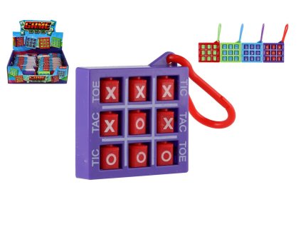 Přívěsek piškvorky plast 5x5cm 4 barvy 48ks v boxu