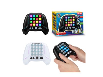 Hra postřehová plast na baterie se světlem se zvukem 2 barvy v krabičce 15x12x5,5cm