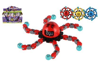 Gyroskop spinner mechanický plast 7cm svítící ve tmě 3 barvy na kartě 12ks v boxu