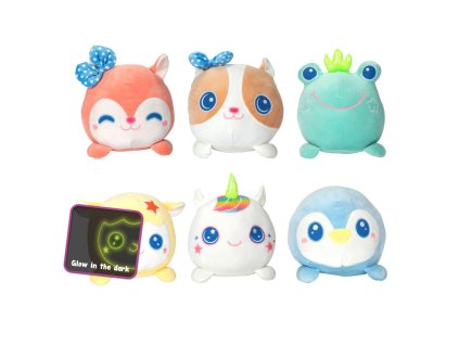 Zvířátko svítící ve tmě plyšové 20x26cm 6 druhů 24m+